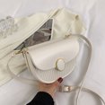 thumbnail image 4 of Casual dating handbag fashion contrast color shoulder bag PU leather crossbody bag - creamy white, 4 of 5