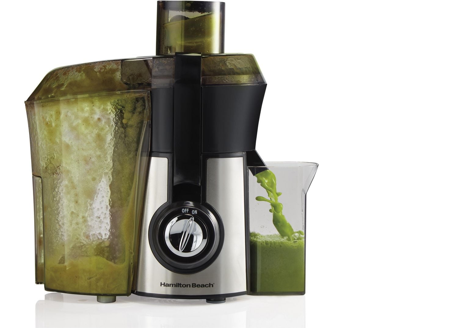 Hamilton Beach Health Smart Juice Extractor, 800 Watts, 3" Big Mouth Chute, Black, 67608Z