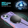 thumbnail image 5 of Allytech Magnetic Case for iPhone 13 with Lens Slide Cover, [Non-Slip] [Military Grade Protection] Slim Shockproof Ring Stand Case Support Wireless Charging, Purple, 5 of 10
