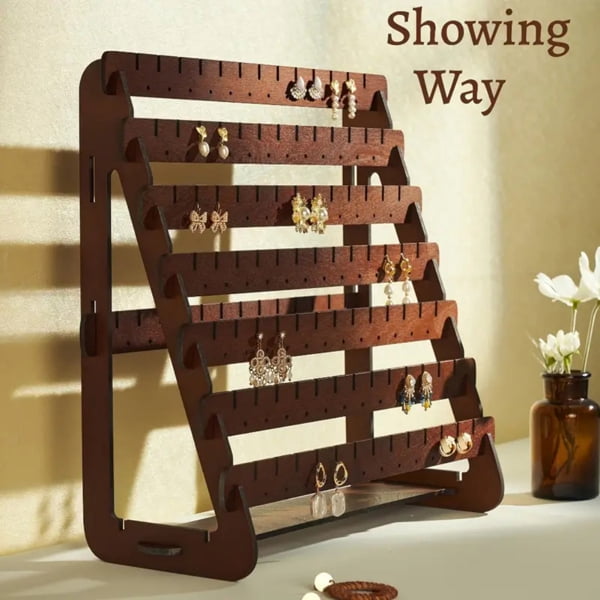Earring Stand Wood Earring Display Stands Retro Earring Holder Jewelry Organizer