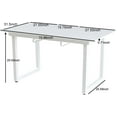 thumbnail image 2 of MAYEERTY Modern Square Extendable Dining Table Metal Leg White, 2 of 13