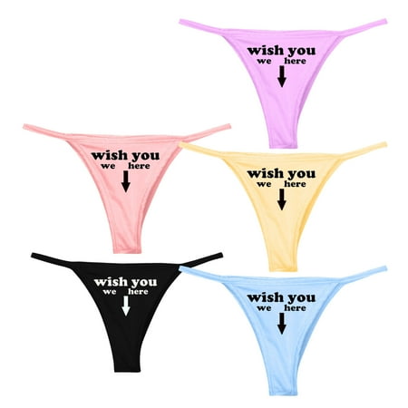 

Women S Seamless G-Strings Letter Multicolour M Underwear 5 Pack