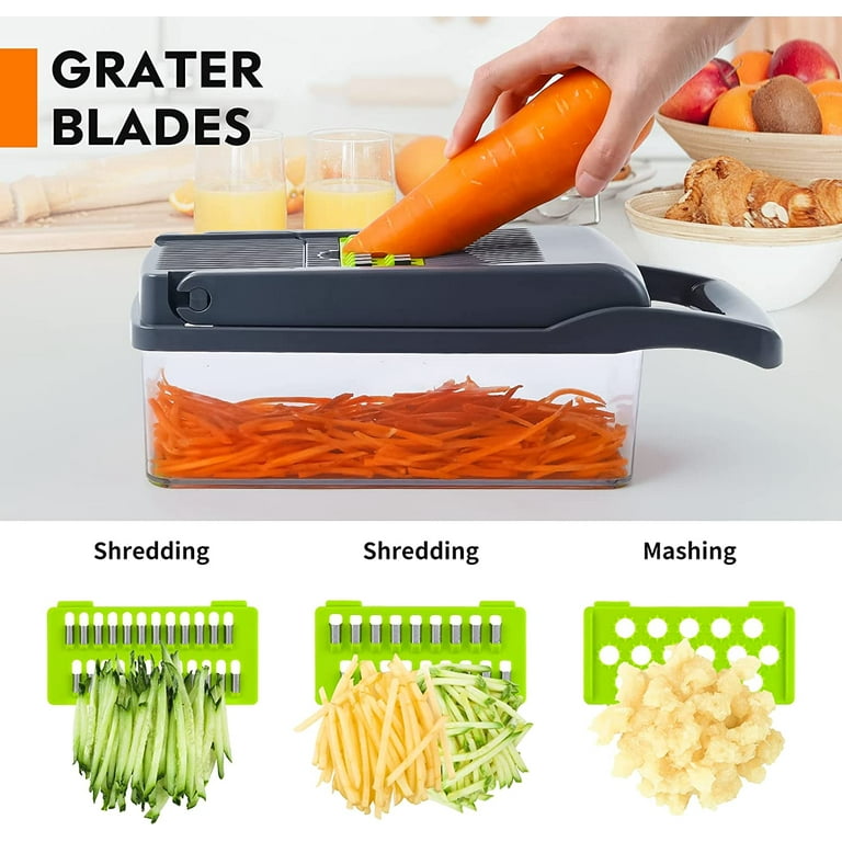 Vegetable Chopper 12-in-1 Veggie Choppers Spiralizer Vegetable Slicer Food  Choppers with Container Fruit Dicer for Onion Potato Carrot Fruits