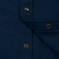 thumbnail image 6 of COEVALS CLUB Mens Flannel Long Sleeve Shirts Corduroy Lined Snap Button Up Cotton Western Solid Shirts (Navy/S 16#), 6 of 7