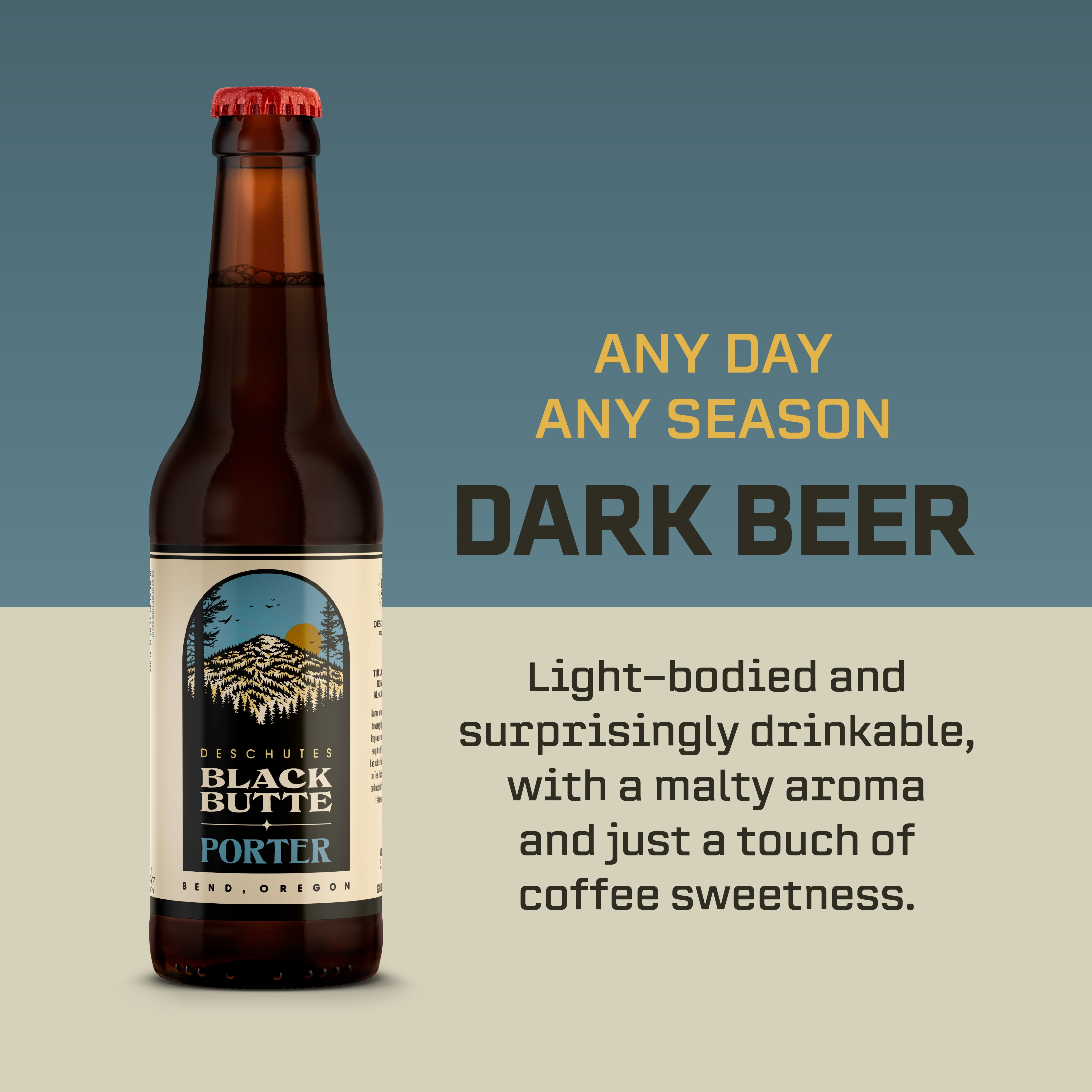 Deschutes Black Butte Porter Craft Beer, 12 Pack, 12 fl oz Glass Bottles, 5.5% ABV