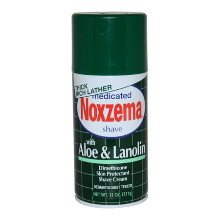 Medicated Shave Cream with Aloe and Lanolin by Noxzema for Men - 11 oz Shave Cream