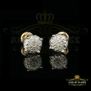 KING OF BLINGS King of Bling's 0.05ct Real Diamond 925 Sterling Silver Yellow For Men's & Women's Round Earring