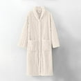thumbnail image 2 of YOPTOP BLVB Women‘s Plush Long Robe Soft Bathrobe Button Up Housecoat Fuzzy Fleece Warm Winter Robe Sleepwear with Pockets,L,White, 2 of 7