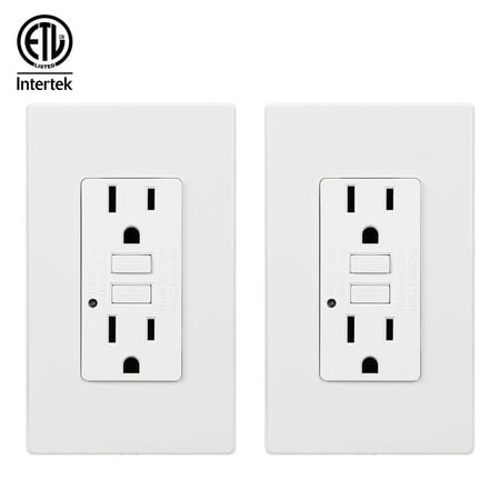 - TORCHSTAR 2 Pack ETL-listed Electrical Receptacles, 15 Amp Dual Wall Plug Outlets Receptacle, GFCI Receptacles, White