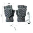 thumbnail image 6 of D-GROEE 1 Pair Women's & Men's USB Heated Gloves Mitten Full & Half Fingerless Winter Hands Warmer Laptop Gloves, 6 of 8