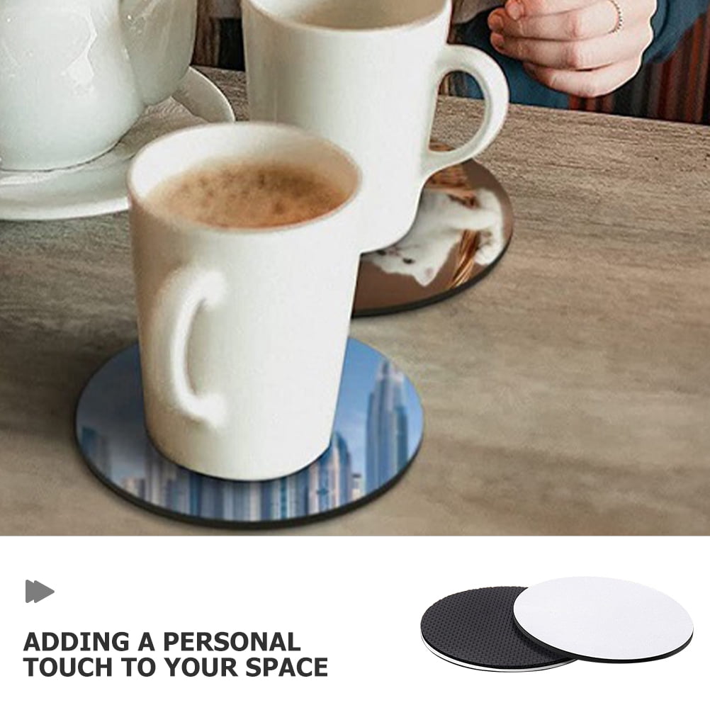 Masteelf 50PCS Sublimation Coasters Sublimation Blank Coasters DIY Crafts Cup Mat Round Cup Mat for DIY Crafts and Heat Transfer Printing
