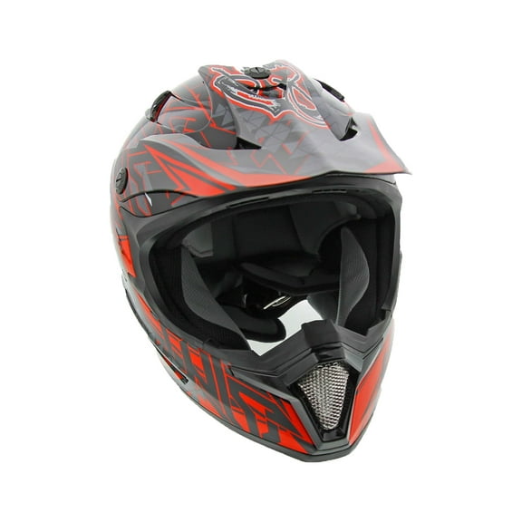 Cyclone ATV MX Dirt Bike Off-Road Helmet DOT/ECE Approved - Red - X-Large