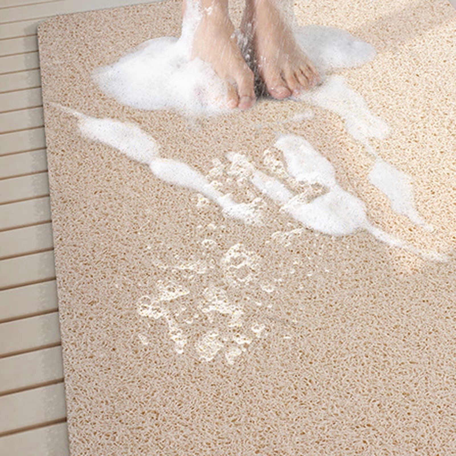 Non Slip Bath Mat, Ultra Thin Bathroom Rugs Fit Under Door Quick Dry Super Absorbent Washable Bath Rug Shower Mat for Bathroom Floor Bathtub Shower Sink,31.4"x 19.6"，White