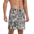 thumbnail image 2 of Kdxio Leopard And Zebra Print Mens Sleep Shorts Bottoms Soft Comfy Pajama Wear Pants with Drawstring Pockets, 2 of 5