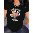 thumbnail image 1 of Camiseta para mujer con Cuello de verano1pc Women'S Casual Crew Neck T-Shirt with Cute Bear Print, Polyester Knit Fabric, Medium Stretch, All-Season Fashion Top, Animal Pattern Short Sleeve Tee for, 1 of 6