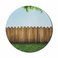 thumbnail image 1 of Farmland Mouse Pad for Computers, Rustic Plank over Field Meadow Tranquil Nature Yard Neighborhood Image Print, Round Non-Slip Thick Rubber Modern Gaming Mousepad, 8" Round, Green Brown, by Ambesonne, 1 of 2