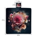 thumbnail image 2 of Fragmented Flowers Canvas Outdoor Picnic Blanket - Waterproof Mat for Camping, Beach, Park - Large Size, Foldable, and Durable - Ideal for Family Picnics and Outdoor Adventures - Navy Blue Color, 2 of 6