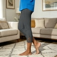 thumbnail image 3 of Sageysalite Capri Legging for Women Yoga Pants Lace Elastic Waist Stretch Casual Lightweight Comfy Gym Workout Pants, 3 of 7