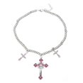 thumbnail image 5 of Osdhezcn Religious Necklace Pink Cross Pendant Choker Chain for Christian Birthday Cross Pendant Necklace Y2K Clavicle Chain, 5 of 13