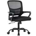 thumbnail image 1 of Silla de escritorio DUMOS ergonómica con respaldo medio y soporte lumbar, color negro, 1 of 5