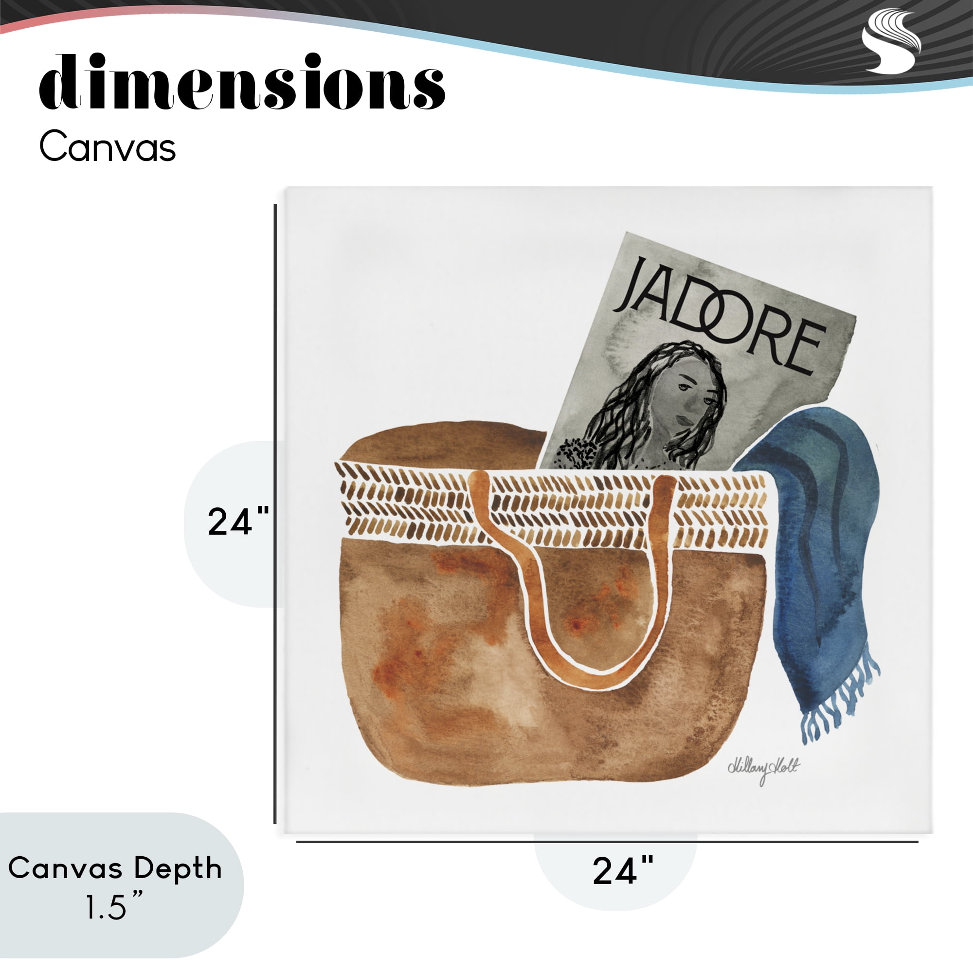 Stupell Industries Tote & Fashion Magazine Canvas Wall Art, design by Hillary Holt