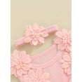 thumbnail image 4 of Newborn Infant Baby Girl Summer Jumpsuit Sleeveless Tulle Patchwork Lace Floral Romper with Headband, 4 of 8