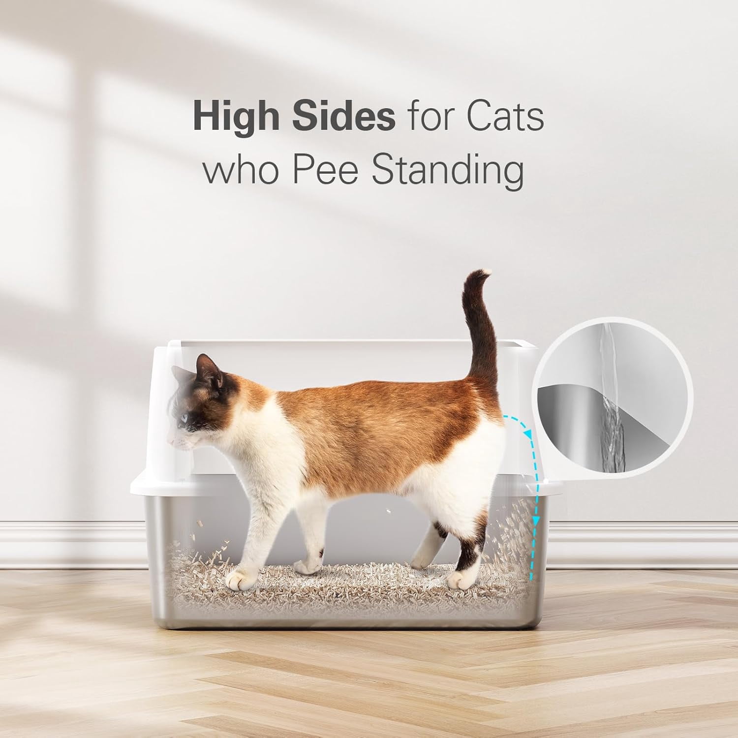 Stainless Steel Litter Box, Multi-Color Litter Box - High Sided, Small Metal Litter Box for Kittens - Easy to Clean, Leak-Proof, Non-Stick, Odor-reducing