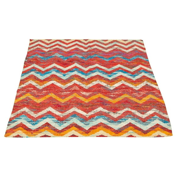 ECARPETGALLERY Tapis Fait à la Main pour Salon, Salle à Manger et Chambre à Coucher Transitionnel Collection Sari Silk 5'3" x 7'3" en Rouge