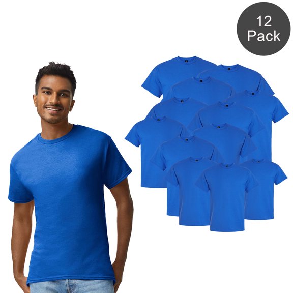 Gildan Men's T-Shirt, Short Sleeve Crew Neck Ultra Cotton Classic Fit Royal Tee, S, 12 pack