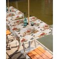thumbnail image 2 of Farm Mushroom Flower Butterfly Table Cloth with Umbrella Hole and Zipper,Outdoor Tablecloth Waterproof Patio Table Cloths Spillproof Washable Table Cover Spring Shiitake Leaves Vintage Letter, 2 of 6