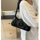 thumbnail image 2 of Bolso de hombro Amszke Y2K de cuero negro moderno con detalle de lazo, 2 of 7