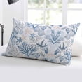 thumbnail image 5 of Coastal Coral Throw Pillow Cover 16 x 24 Inch Decorative Pillow Cover Vintage Ocean Blue Starfish Conch Nature Lumbar Pillowcase Seasonal Rectangle Cushion Case for Couch Sofa Bed Living Room, 5 of 7