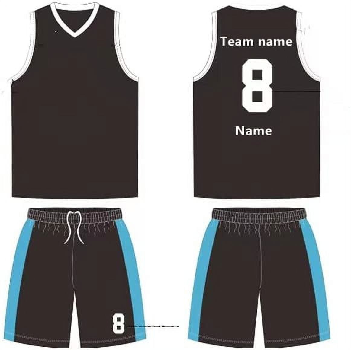  Custom Basketball Outfits Personalized Printed Name and Numbers  Breathable Quick-Dry Sports Jersey for Men/Kid, Black Red25, One Size 