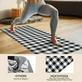 thumbnail image 4 of Black White and Gray Checkerboard Pattern Hot Yoga Mat Towel Non Slip for Hot Yoga - Quick-Drying Yoga Mat Cover with 4 Corner Pockets with Travel Bag - Hot Yoga Towel Non Slip 74"x26", 4 of 6