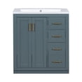thumbnail image 7 of 30" Bathroom Vanity Cabinet With Sink Top Combo Set Soft Closing Doors 3 Drawers Resin Sink Free Standing Cabinet Bathroom Vanities For Bathroom Garage Garden, 7 of 7