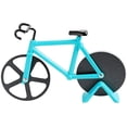 thumbnail image 1 of 1 cortador de pizza en forma de bicicleta, cortadores de pizza, ruedas antiadherentes de acero inoxidable con marco fijo, (azul cielo, 19 cm * 12 cm * 4 cm) Rojo Verde, 1 of 5