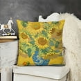 thumbnail image 2 of YINGXI  Abstract Pillow Covers Square Decorative Yellow Cushion Covers for Sofa Couch Home Car Van Gogh Painting 24x24in, 2 of 5