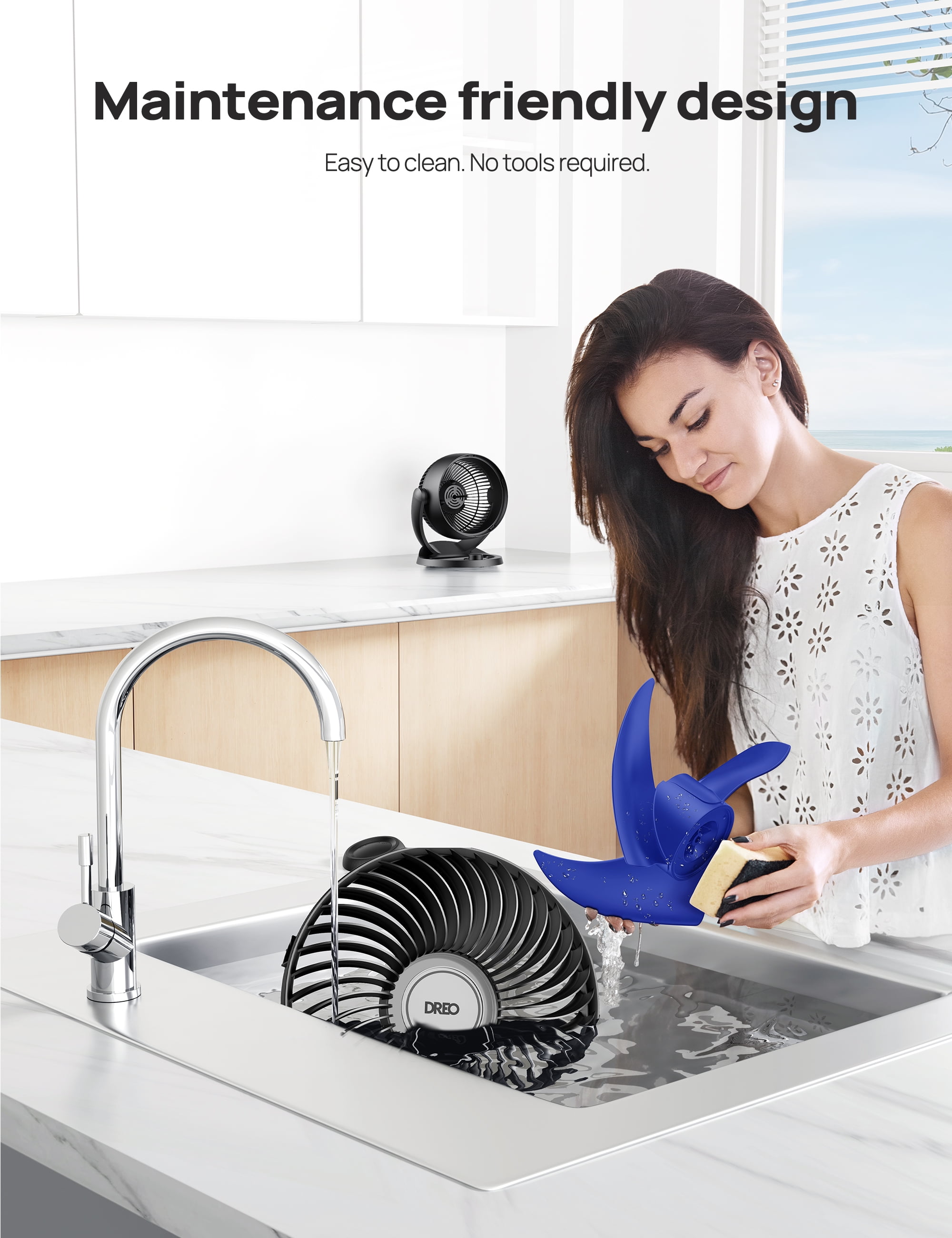 Dreo 12 inch Table Fans for Home, Whole Room Air Circulator Fan, 70ft Powerful Airflow, 120° Adjustable Tilt, 28db Low Noise, 3 Speeds, Quiet TurboPoly™ Desk Fan for Bedroom, Office
