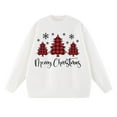 thumbnail image 6 of Fiaer Merry Christmas Tree Womens Sweater Oversized Knitted Pullover Trendy Fall Crew Neck Long Sleeve Baggy Xmas Tops White XL, 6 of 6