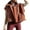 Dark Brown, variant on Women'S Fuzzy Fleece Vest Oversized Sleeveless Fall Warm Button Down Gilet Outerwear with Pockets Green XL