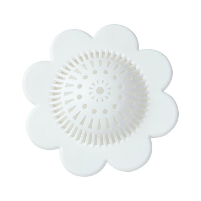Fregadero creativo antiobstrucción tapa de desagüe de suelo filtro de pelo de baño fregadero de cocina alcantarillado filtro de pelo tapa de desagüe de suelo blanco 2 paquetes