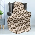 thumbnail image 4 of Tan Soft Flannel Fleece Throw Blanket, Classic and Chevron Zigzag Pattern Waves Geometric Retro Style Tiling, Cozy Plush for Indoor and Outdoor Use, 50" x 60", Brown and Tan, by Ambesonne, 4 of 5