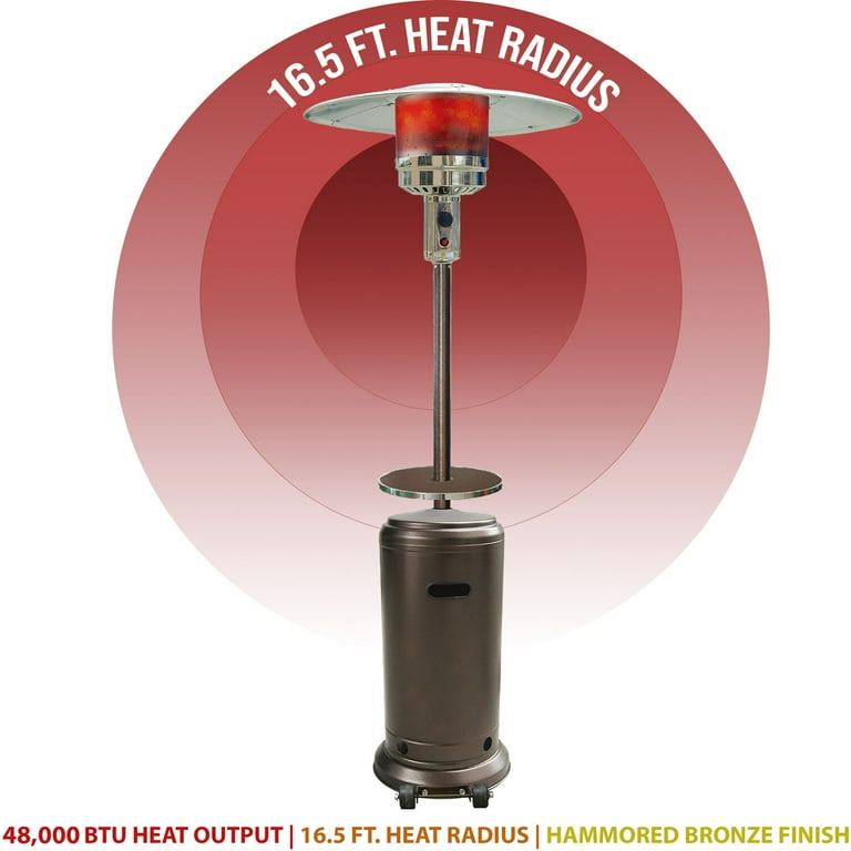 Hanover 7-Ft. 48,000 BTU Steel Propane Patio Heater in Bronze, Umbrella  Style Gas Outdoor Heater for Deck or Patio, H001BR - Walmart.com