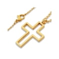 thumbnail image 3 of ELYA Women's Polished Open Cross Gold Plated Steel Necklace, 3 of 4