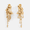 Gold, variant on Women's Gold-Tone Textured Crescent Metal Beaded Fringe Drop Earrings