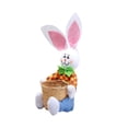 thumbnail image 1 of Bonita cesta de Pascua con forma de conejo, huevos de conejito, cesta de regalo para dulces, multiusos y reutilizable. Pantalones azules, 1 of 9