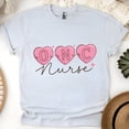 thumbnail image 1 of Oncology Nurse Graphic T-Shirt with Pink Heart Design, Ash, Size 2XL, 1 of 6