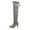 Grey, variant on jovati Womens Fashion Casual Pointed Toe Long Knee High Boots Square Heels Shoes