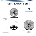 thumbnail image 3 of Ventilador 3 en 1 Grávita Pedestal Piso Pared 18 pulgadas 3 Velocidades, 3 of 4