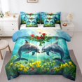 thumbnail image 1 of YST 7 Piece Dolphin Bedding Set, 3D Dolphin Print Bed In A Bag, Full Size, 1 of 5
